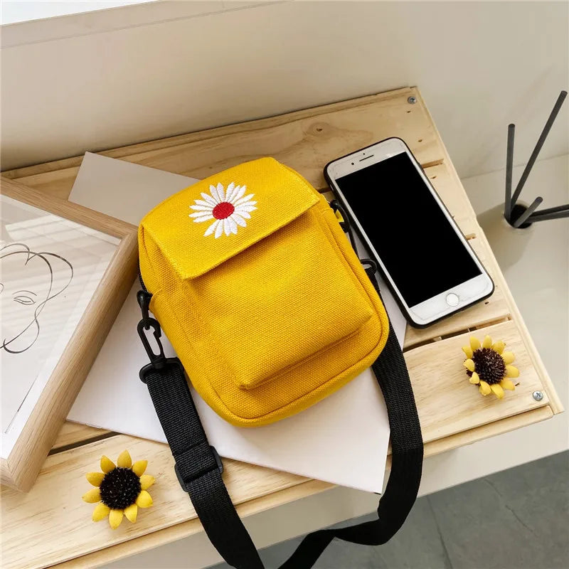 Casual Daisy Canvas Women Bag Small Shoulder Bag Handbag