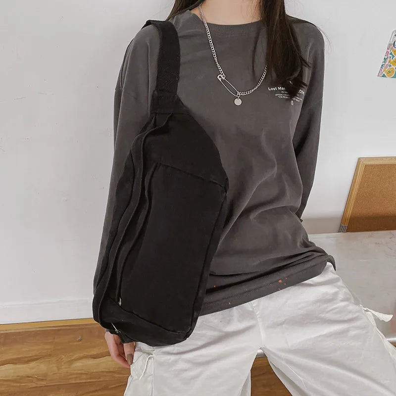 Casual Solid Fanny Pack Waist Bag Large Capacity Unisex