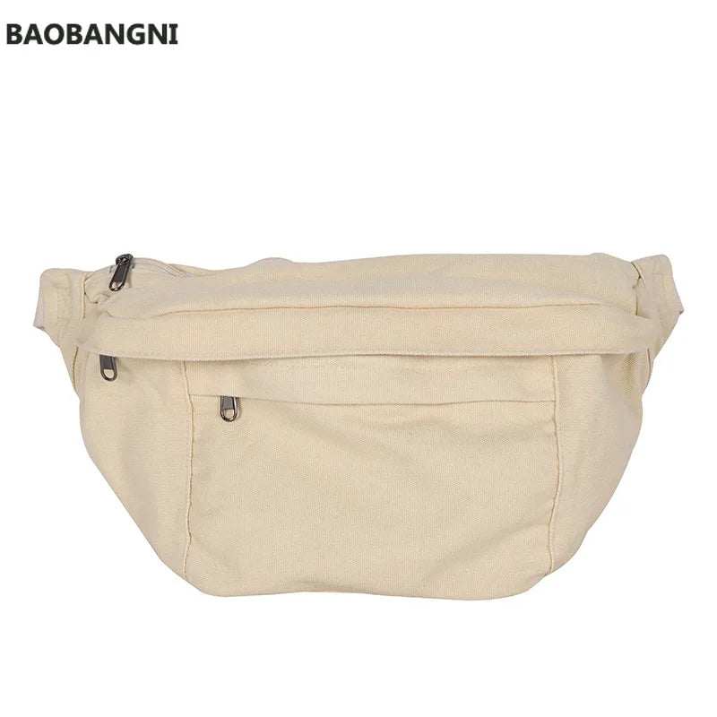 Casual Solid Fanny pack Waist Bag Large capacity Unisex Crossbody Chest Bags