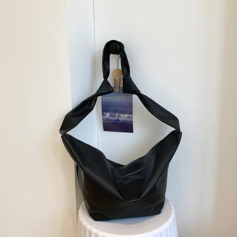 Casual Solid Crossbody Bag Large Capacity Soft Lady Shoulder Bag