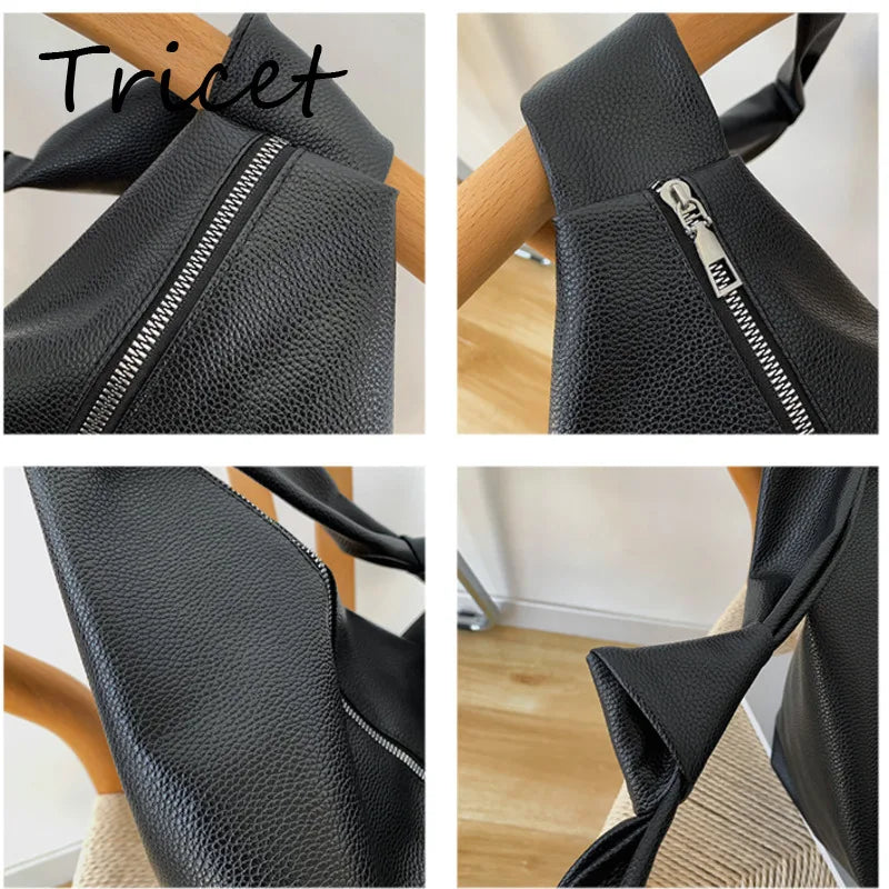 Casual Solid Crossbody Bag Large Capacity Soft Lady Shoulder Bag