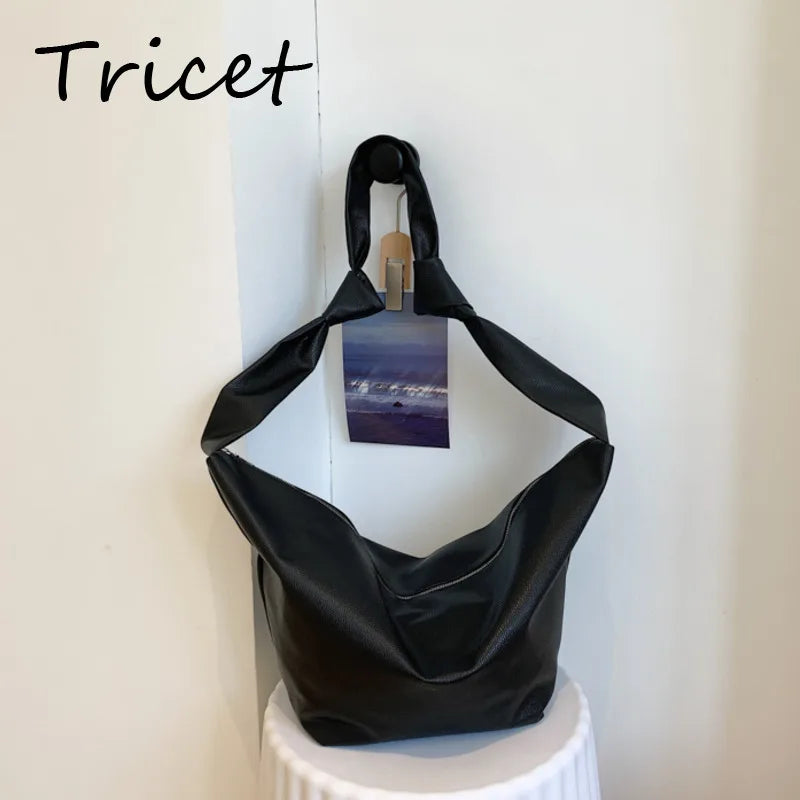 Casual Solid Crossbody Bag Large Capacity Soft Lady Shoulder Bag