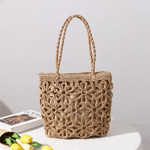 Casual Women Straw Woven Bag Shoulder Beach Rattan Handbag