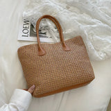 Casual Straw Shoulder Bag for Women Big Capacity Basket Beach Holiday Style
