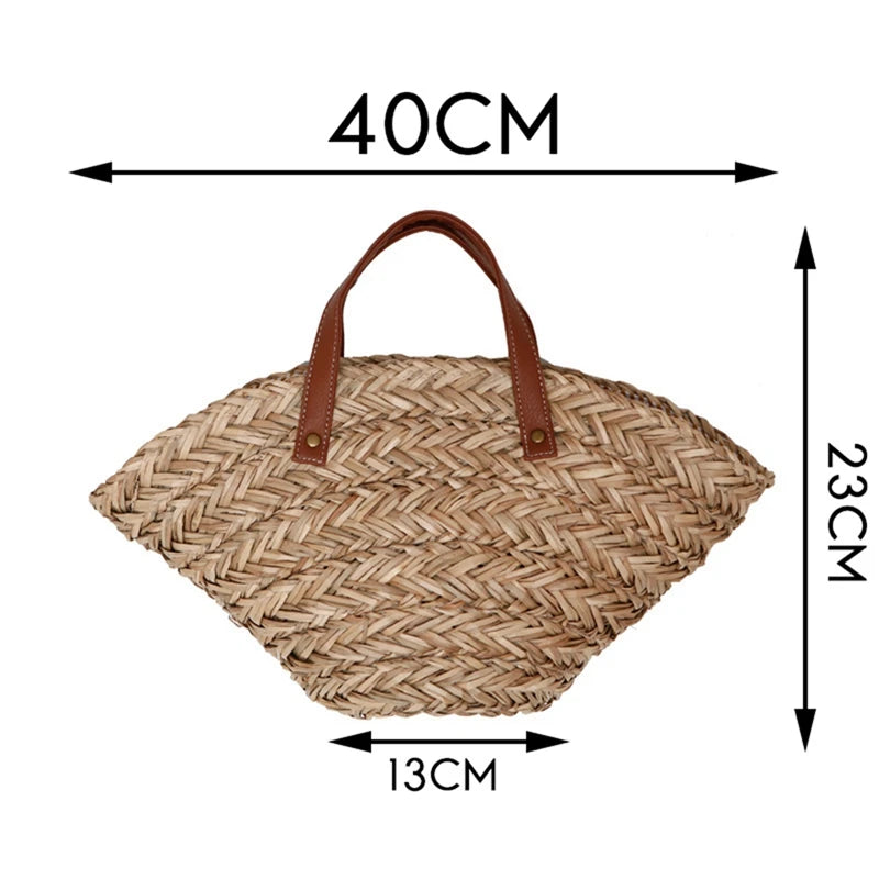 Casual Straw Women Shoulder Bags Woven Handbag Summer Beach Tote Shopping Bags