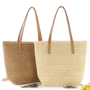 Straw Woven Handbags Summer Beach Women Shoulder Underarm Bags