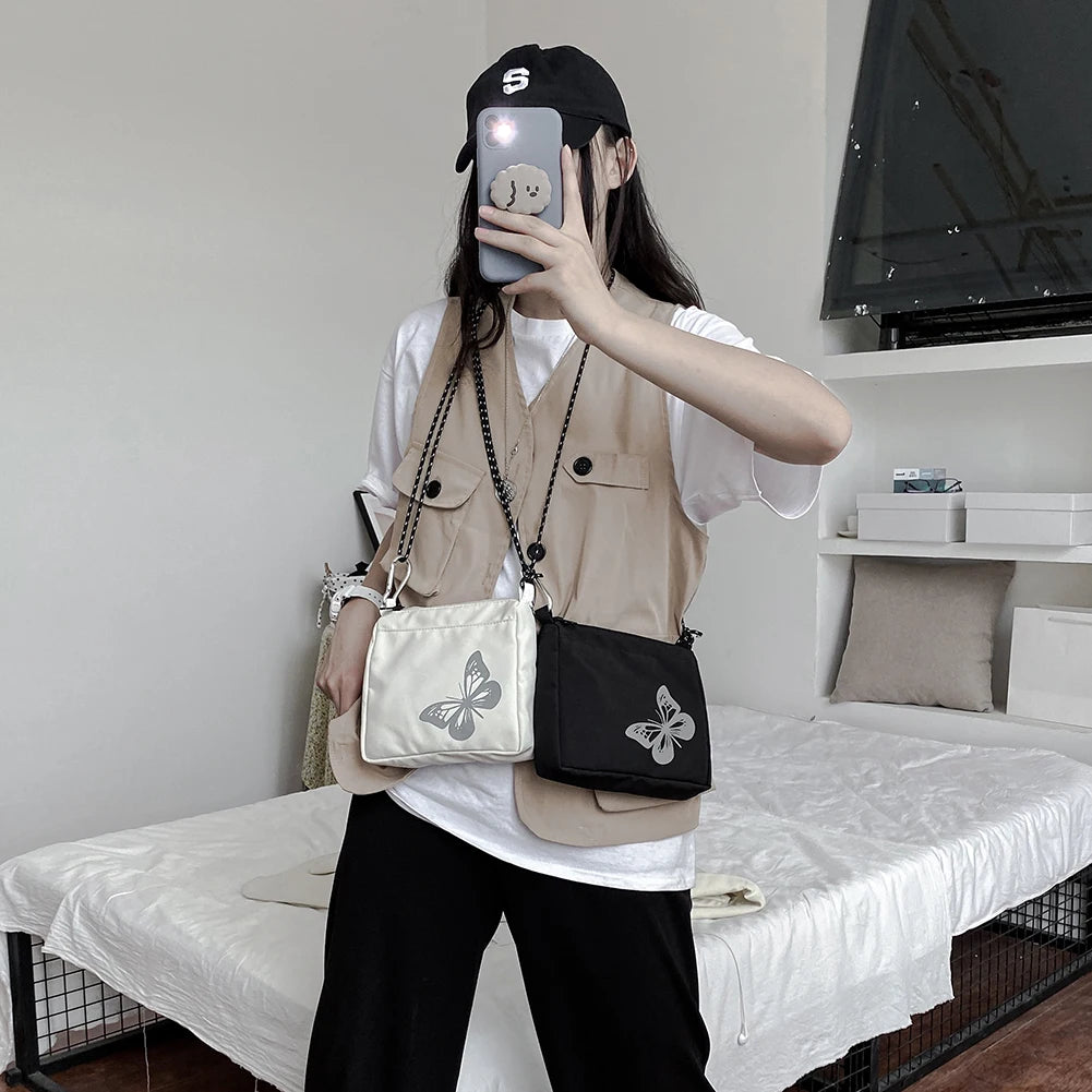 Reflective Butterfly Crossbody Bag Small Shoulder Handbag
