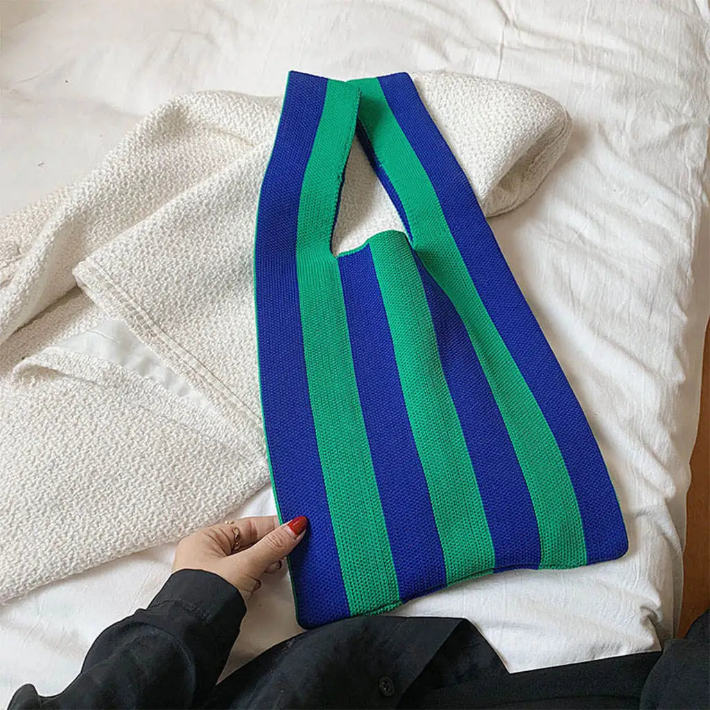 Casual Stripe Pattern Shoulder Bag Women Handbag