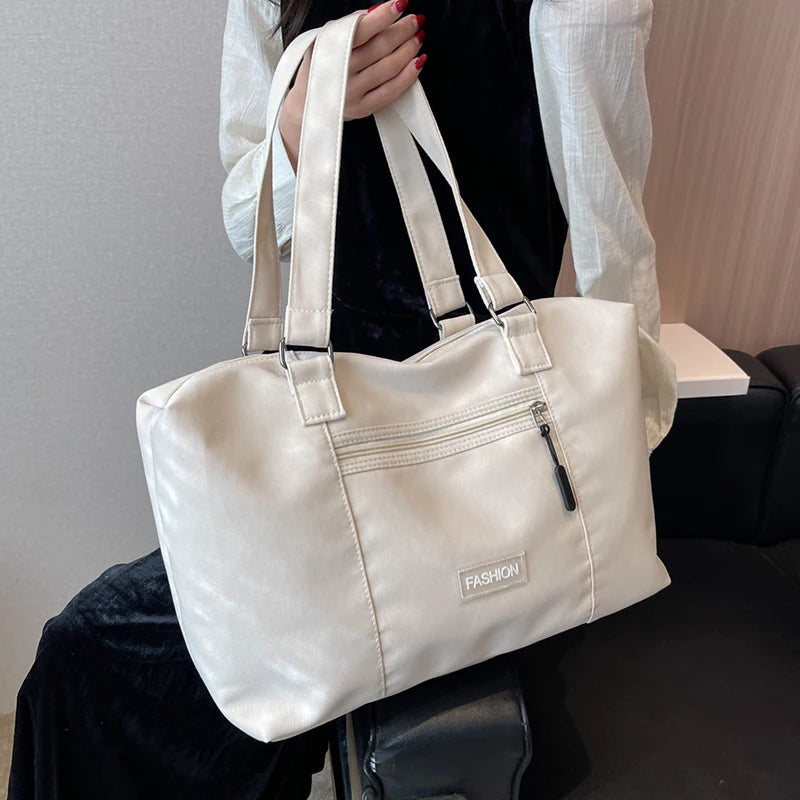 Casual Style Large Canvas Tote Bag for Women Spring Shoulder Side Bag