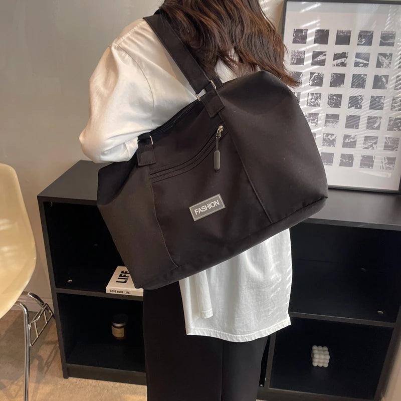 Casual Style Large Canvas Tote Bag for Women Spring Shoulder Side Bag