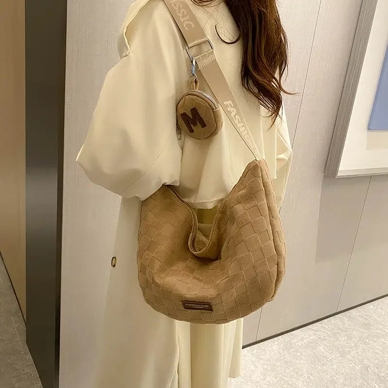 Casual Fabric Shoulder Side Bag for Women Lady Shopper Shopping Bags