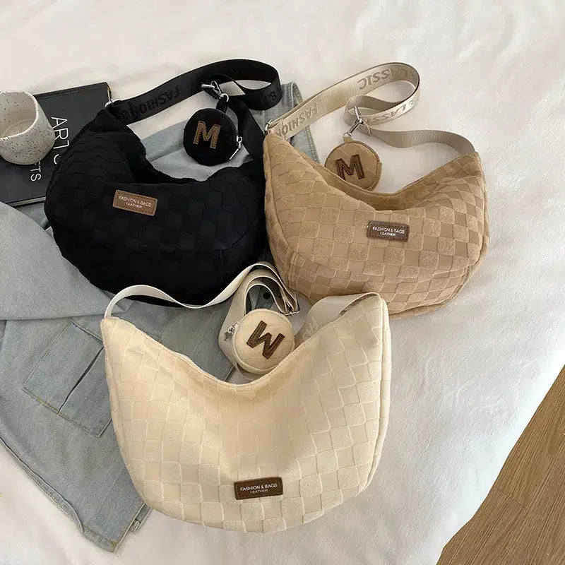 Casual Fabric Shoulder Side Bag for Women Lady Shopper Shopping Bags