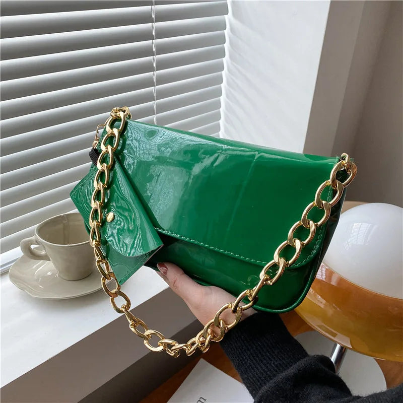 Casual Tassel Patent Leather Shopping Bag Women Totes Shoulder Bags Women Female