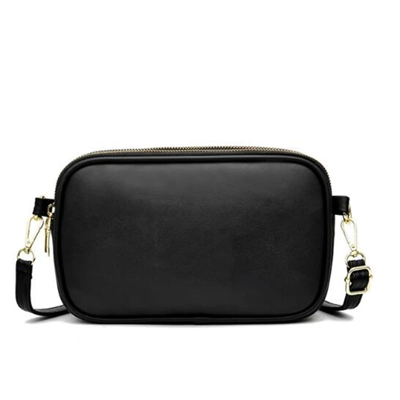 Casual Three Layer Shoulder Bag For Women Solid Crossbody Bag