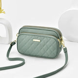 Casual Three Layer Shoulder Bag For Women Solid Crossbody Bag