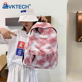 Tie Dye School Backpack Large Capacity Girls College Student Soft Bag