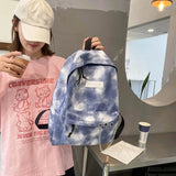 Tie Dye School Backpack for Girls Gradient Chain Travel Bag