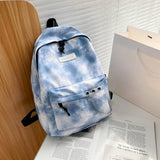 Tie Dye School Backpack for Girls Gradient Chain Travel Bag