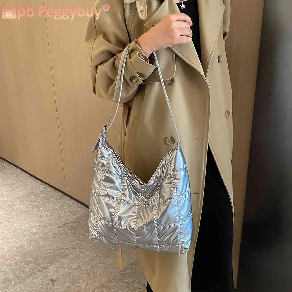 Nylon Top-handle Bag Quilted Shoulder Tote Large Capacity