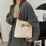 Casual Tote Bags Bowknot INS Women Shoulder Bags Bucket Middle Capacity