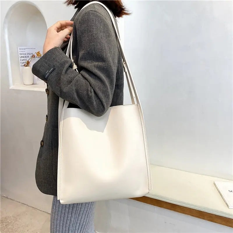 Casual Tote Bags PU Leather Shoulder Bags for Women Female Travel Bag