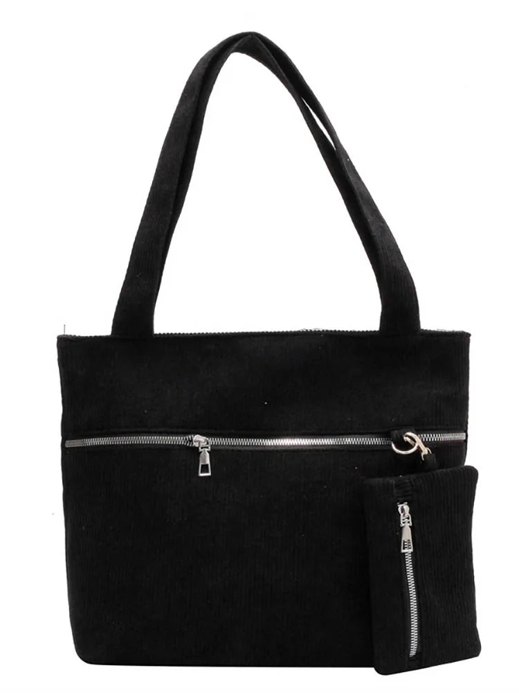 Casual Tote Bag Large Capacity Corduroy Women's Handbag