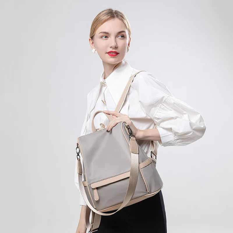 Casual Travel Backpack for Women Waterproof Nylon Anti-theft School Bag