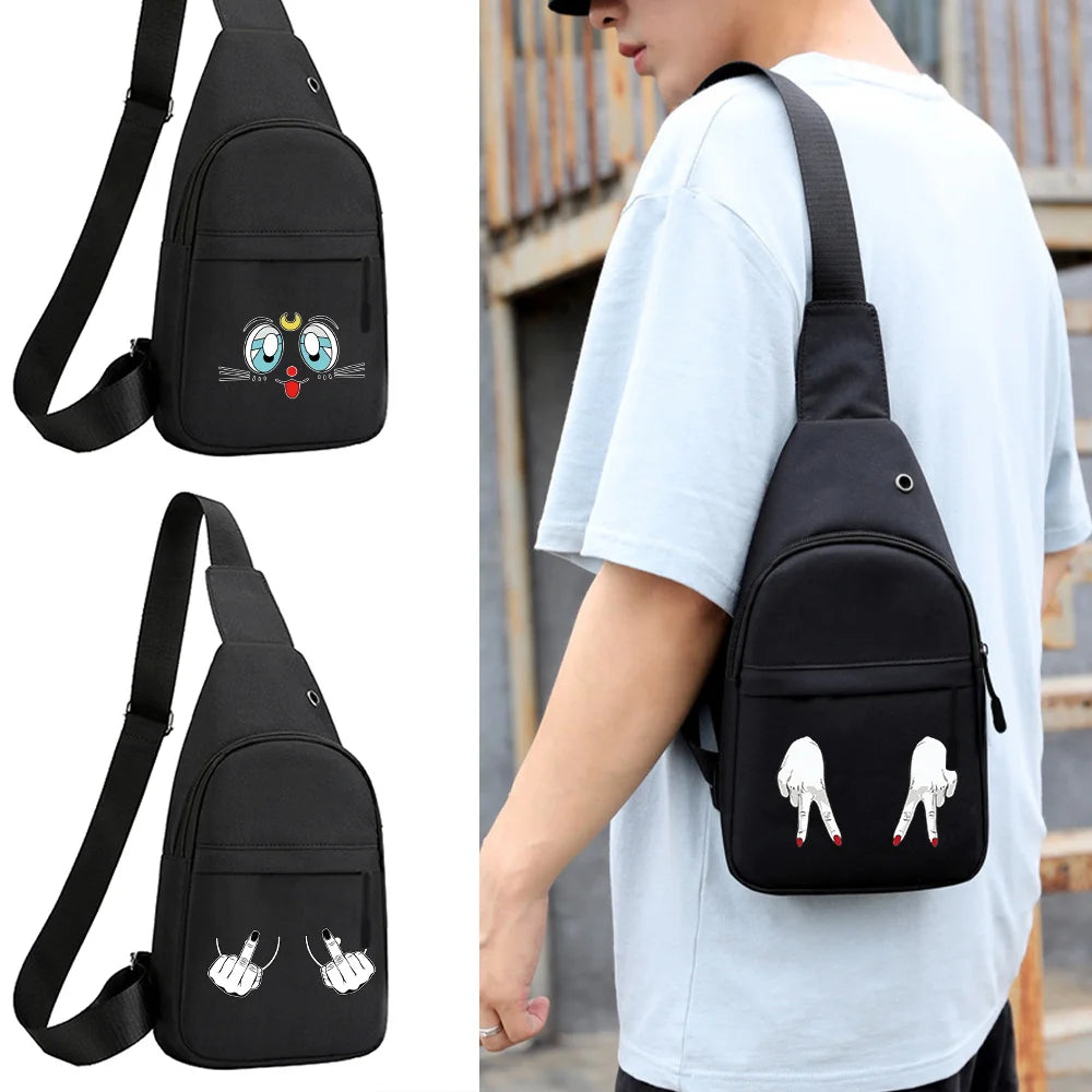 Casual Waist Bag Hip Pack Street Style Women Chest Print Belt Bags