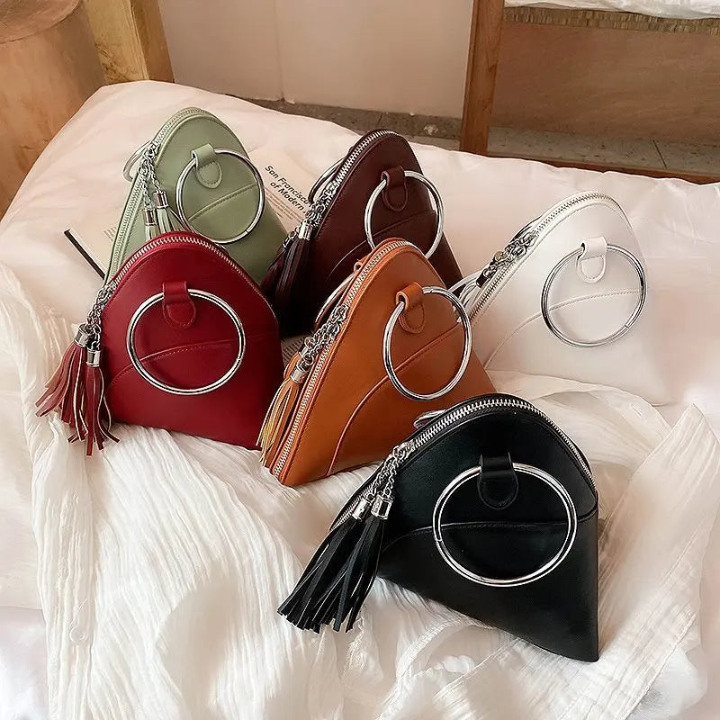 Casual Triangle PU Leather Clutch Bag For Women