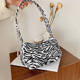 Leopard Print Shoulder Bag Women Canvas Handbag Purse