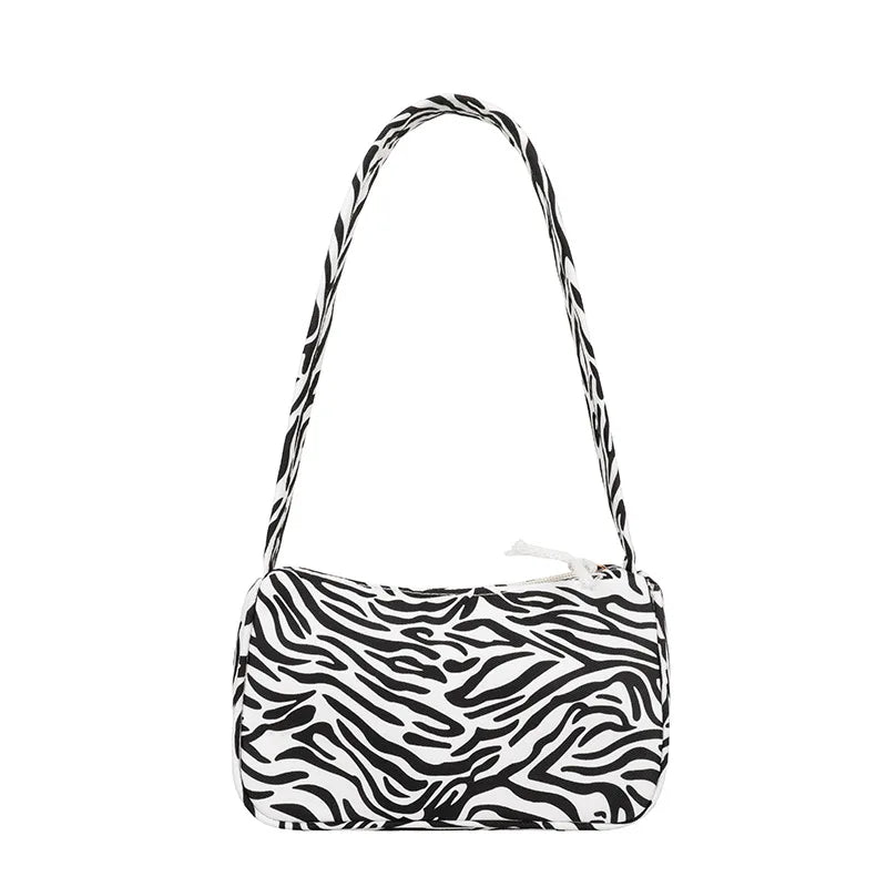 Leopard Print Shoulder Bag Women Canvas Handbag Purse