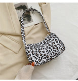 Leopard Print Shoulder Bag Women Canvas Handbag Purse