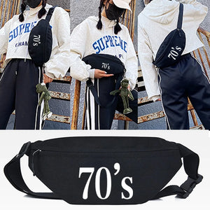 Casual Waist Bag 70 Years Print Crossbody Shoulder Bag Travel Fitness Fanny Bag