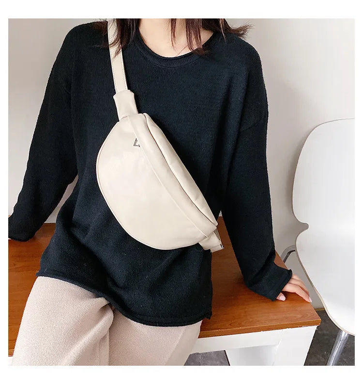 Casual Waist Bag Women Chest Bag Shoulder Bags Female PU Leather Belt Bags