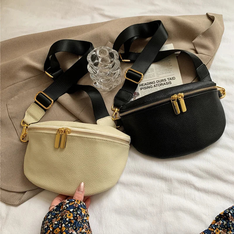 Casual Waist Bag Women Chest Bag Shoulder Bags Female PU Leather
