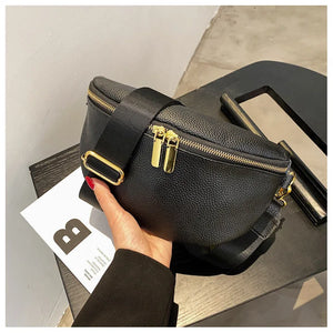 Casual Waist Bag Women Chest Bag Shoulder Bags Female PU Leather