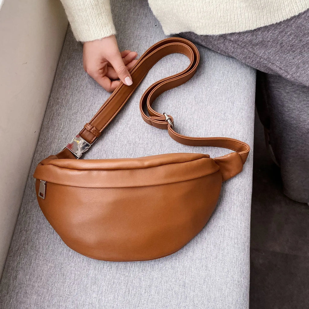Casual Waist Bag Women Chest Bag Shoulder Bags Female PU Leather Belt Bags