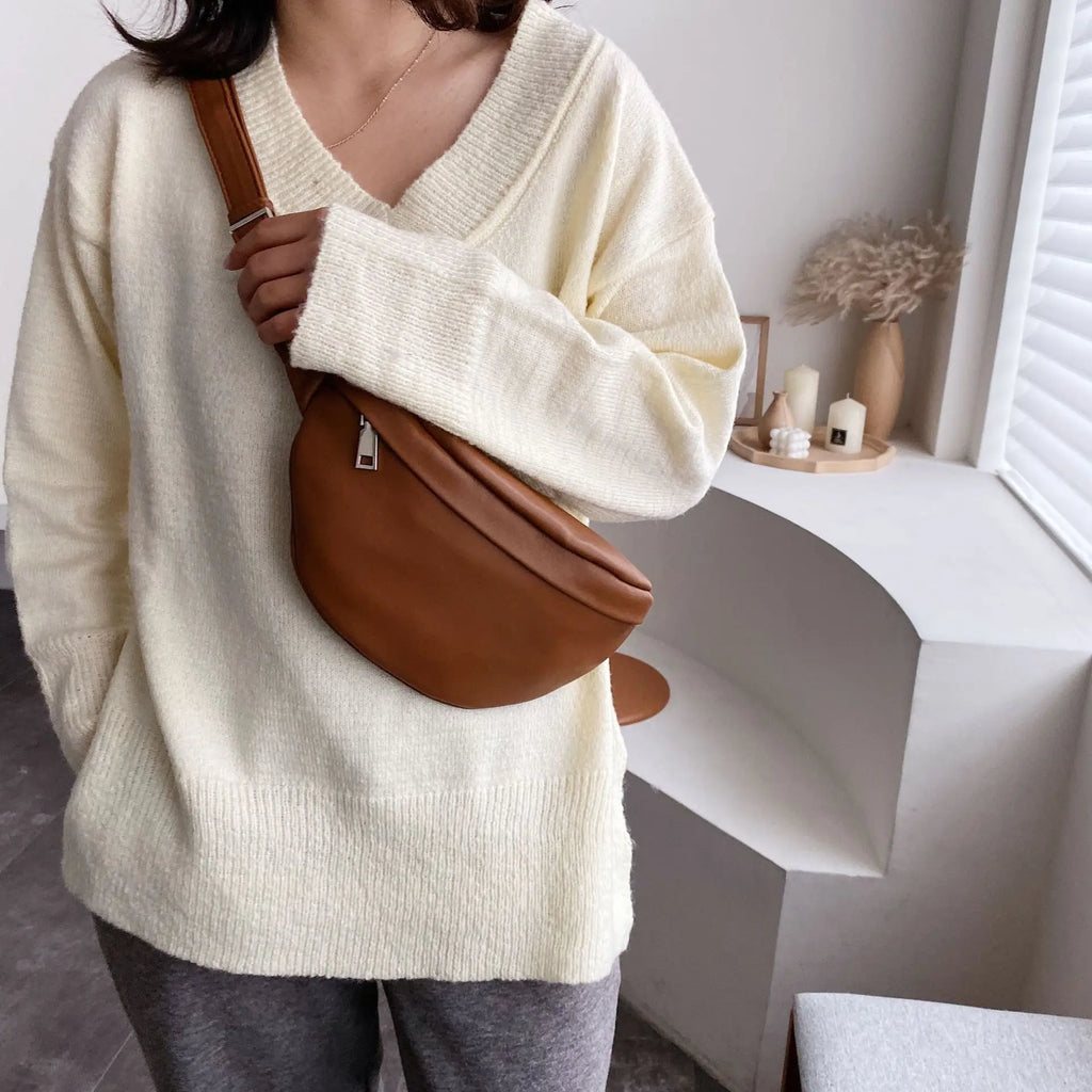 Casual Waist Bag Women Chest Bag Shoulder Bags Female PU Leather Belt Bags