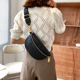 Casual Leather Waist Bag for Women, Travel Small Chest Bag