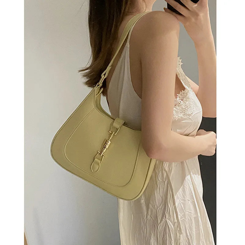 Casual Wide Strap Bucket Bag Women Shoulder Bags Pu Crossbody Bag