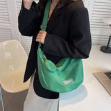 Casual Women Armpit Messenger Bag Nylon Shoulder Bag Solid Female Dumplings Bags