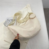 Casual Women Armpit Messenger Bag Nylon Shoulder Bag Solid Female Dumplings Bags