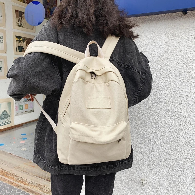Casual Women Backpack Canvas Shoulder Bag Anti-theft School Bag