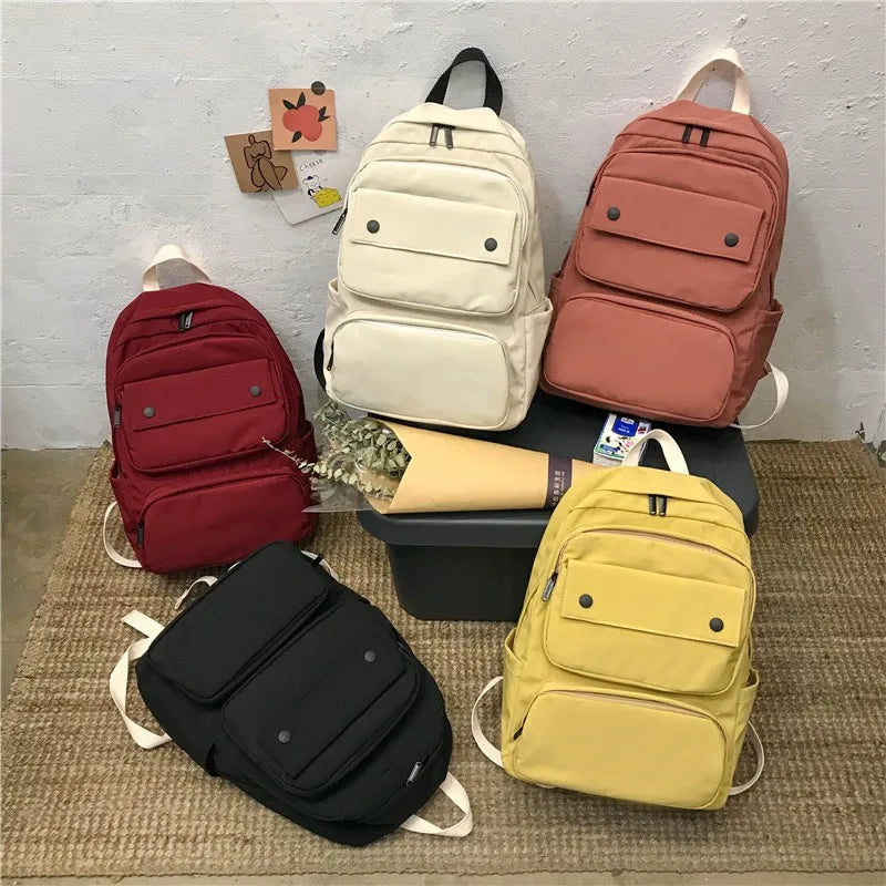 Casual Women Backpack Canvas Shoulder Bag Large Capacity Rucksack School Bag