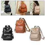 Casual Women Backpack Girls Shoulder Bag PU Ladies Multipurpose Travel Pocket Da