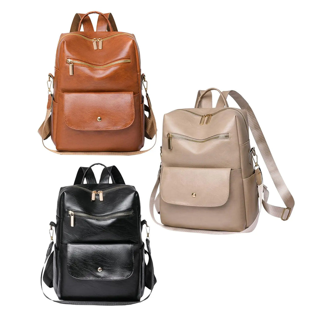 Casual Women Backpack Girls Shoulder Bag PU Ladies Multipurpose Travel Pocket Da