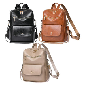 Casual Women Backpack Girls Shoulder Bag PU Ladies Multipurpose Travel Pocket Da