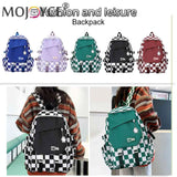 Casual Women Backpack Large Capacity Travel Daypack Plaid Girl Rucksack