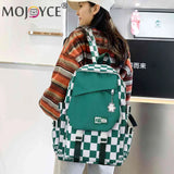 Casual Women Backpack Large Capacity Travel Daypack Plaid Girl Rucksack
