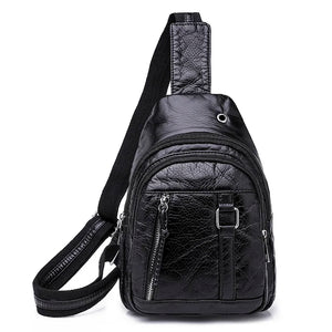 Casual Women Chest Bags Soft PU Leather Female Crossbody Shoulder Bag